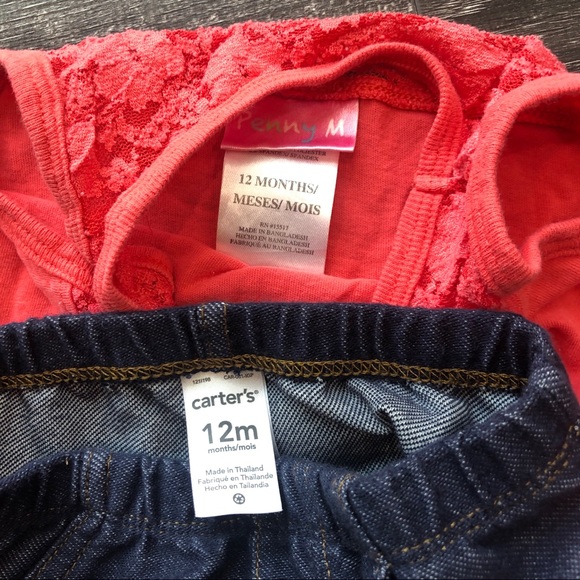 Peach top with jeggings - Picture 4 of 5